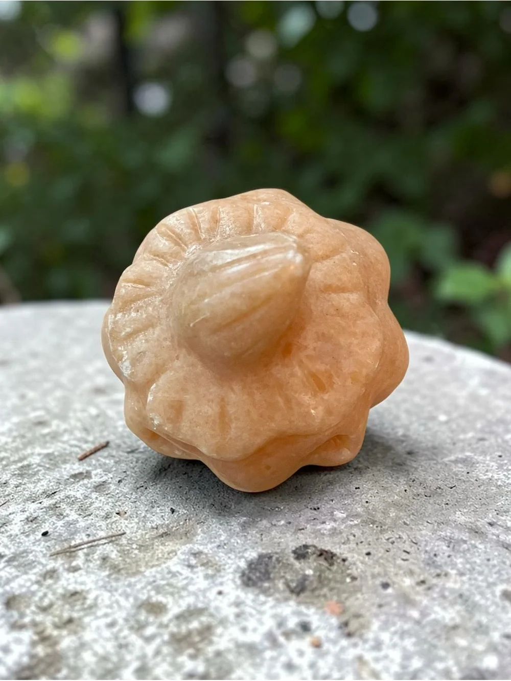 Orange Aventurine Quartz Carved Pumpkin Halloween
